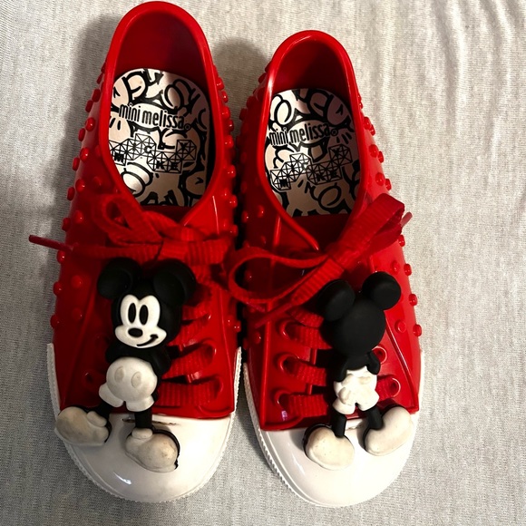 Mini Mellisa Polibolha Disney Mickey Mouse Red Bubbled Sneakers size 10 - Picture 7 of 13